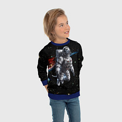 Свитшот детский The dalmatian brave cosmonaut - ai art, цвет: 3D-синий — фото 2