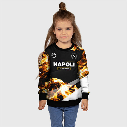 Детский свитшот Napoli legendary sport fire / 3D-Черный – фото 4