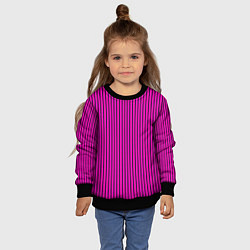 Свитшот детский Яркий розовый в полоску, цвет: 3D-черный — фото 2