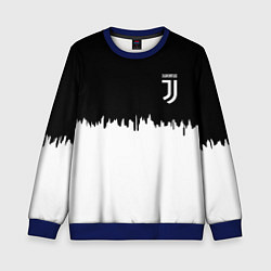 Свитшот детский Juventus белый огонь текстура, цвет: 3D-синий