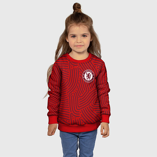 Детский свитшот Chelsea отпечатки / 3D-Красный – фото 4