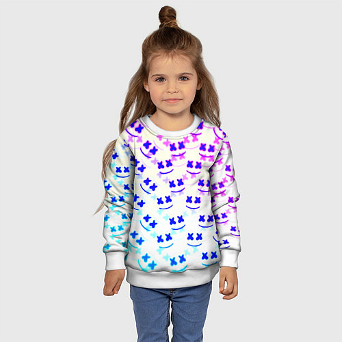 Детский свитшот Marshmello pattern neon / 3D-Белый – фото 4
