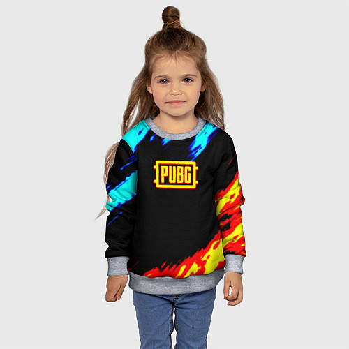 Детский свитшот PUBG краски огонь и лёд / 3D-Меланж – фото 4