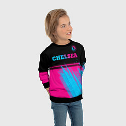 Свитшот детский Chelsea - neon gradient посередине, цвет: 3D-черный — фото 2