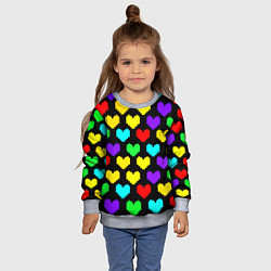 Свитшот детский Undertale heart pattern, цвет: 3D-меланж — фото 2