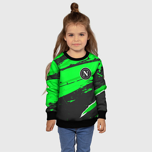 Детский свитшот Napoli sport green / 3D-Черный – фото 4