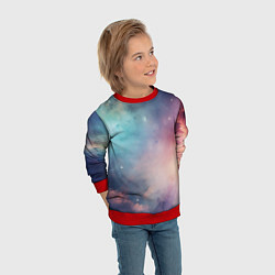 Свитшот детский Нежный космос, цвет: 3D-красный — фото 2