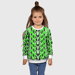 Свитшот детский Зелёная техно броня, цвет: 3D-белый — фото 2