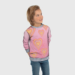 Свитшот детский Сердца градиент, цвет: 3D-меланж — фото 2