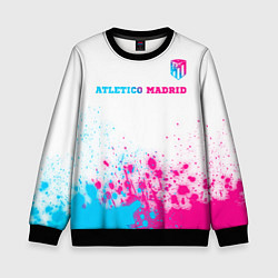 Детский свитшот Atletico Madrid neon gradient style посередине