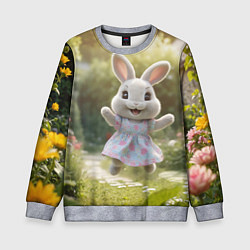 Детский свитшот Забавный белый кролик в платье
