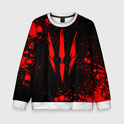 Детский свитшот The witcher - Краскый логотип и брызги