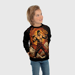 Свитшот детский Муай тай боец в стойке, цвет: 3D-черный — фото 2