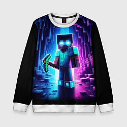 Детский свитшот Minecraft - neon character ai art