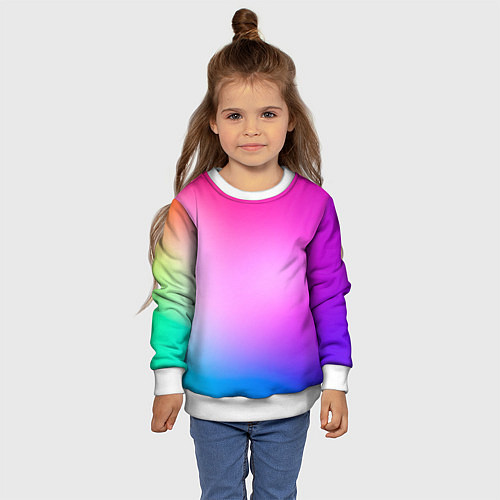 Детский свитшот Colorful gradient / 3D-Белый – фото 4