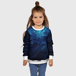 Свитшот детский Абстрактные волны глубины, цвет: 3D-белый — фото 2