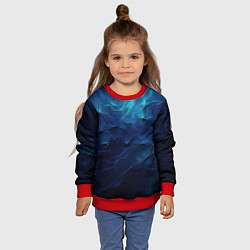 Свитшот детский Абстрактные волны глубины, цвет: 3D-красный — фото 2