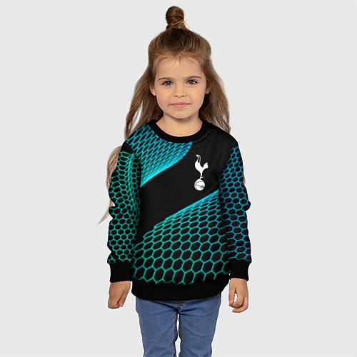 Детский свитшот Tottenham football net / 3D-Черный – фото 4