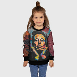 Свитшот детский Илон Маск граффити портрет, цвет: 3D-черный — фото 2
