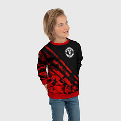 Свитшот детский Manchester United sport grunge, цвет: 3D-красный — фото 2