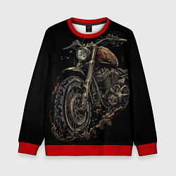 Свитшот детский Старый грязный мотоцикл, цвет: 3D-красный