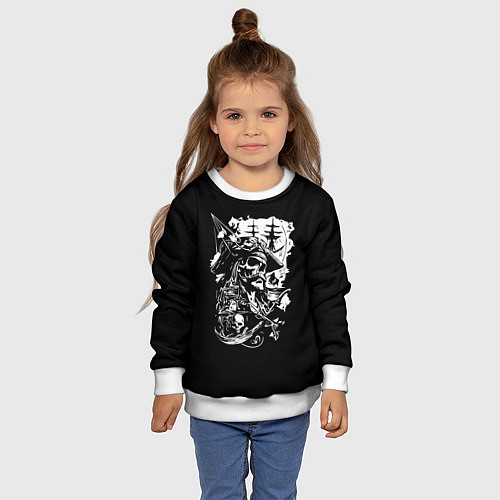 Детский свитшот Pirate head / 3D-Белый – фото 4