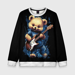 Детский свитшот Плюшевый медведь музыкант с гитарой