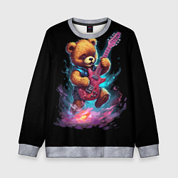 Свитшот детский Большой плюшевый медведь играет на гитаре, цвет: 3D-меланж