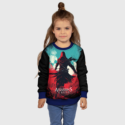 Детский свитшот Assassins creed ясное небо / 3D-Синий – фото 4