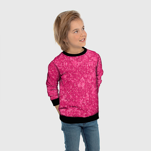 Детский свитшот Яркий розовый абстракция / 3D-Черный – фото 3