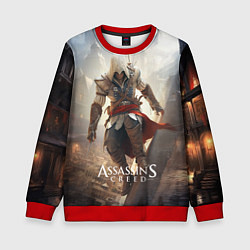 Свитшот детский Assassins creed старинный город, цвет: 3D-красный