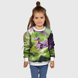 Свитшот детский Геометрический пейзаж фиолетовый и зеленый, цвет: 3D-белый — фото 2