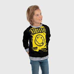 Свитшот детский Nirvana - смайлик, цвет: 3D-меланж — фото 2