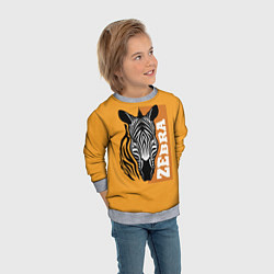 Свитшот детский Zebra head, цвет: 3D-меланж — фото 2