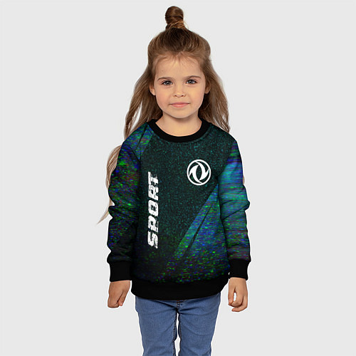 Детский свитшот Dongfeng sport glitch blue / 3D-Черный – фото 4