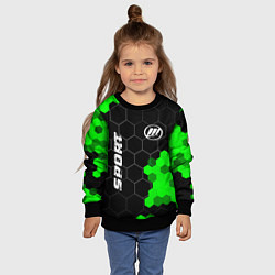 Свитшот детский Lifan green sport hexagon, цвет: 3D-черный — фото 2
