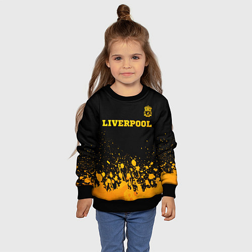 Детский свитшот Liverpool - gold gradient посередине / 3D-Черный – фото 4