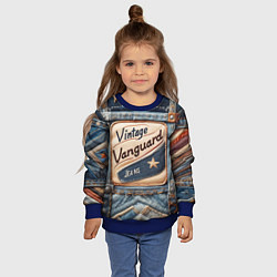 Свитшот детский Vintage vanguard jeans - patchwork, цвет: 3D-синий — фото 2