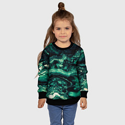 Свитшот детский Текстура бирюзового мрамора, цвет: 3D-черный — фото 2