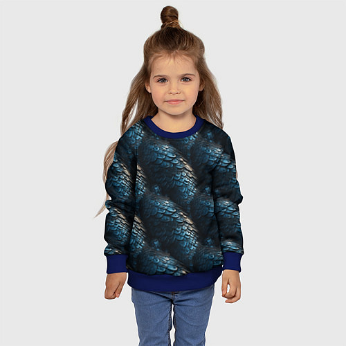 Детский свитшот Синяя стальная броня / 3D-Синий – фото 4