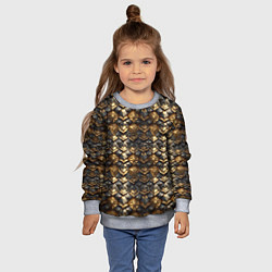 Свитшот детский Золотистая текстурная броня, цвет: 3D-меланж — фото 2