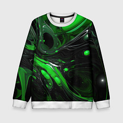 Свитшот детский Green dark abstract geometry style, цвет: 3D-белый