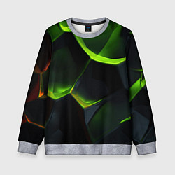 Детский свитшот Green neon abstract geometry