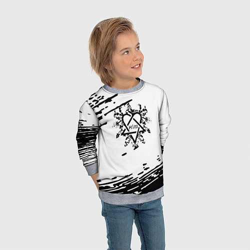 Детский свитшот Him метал / 3D-Меланж – фото 3