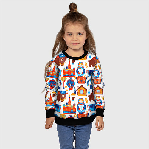 Детский свитшот Русские народные традиции / 3D-Черный – фото 4