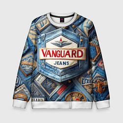 Свитшот детский Vanguard denim patchwork - ai art, цвет: 3D-белый