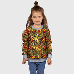 Свитшот детский Золотые звезды СССР на камуфляже, цвет: 3D-меланж — фото 2