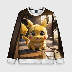 Детский свитшот Пикачу сидит в комнате