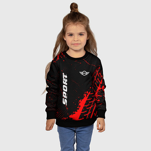 Детский свитшот Mini red sport tires / 3D-Черный – фото 4