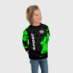 Свитшот детский FAW green sport hexagon, цвет: 3D-черный — фото 2